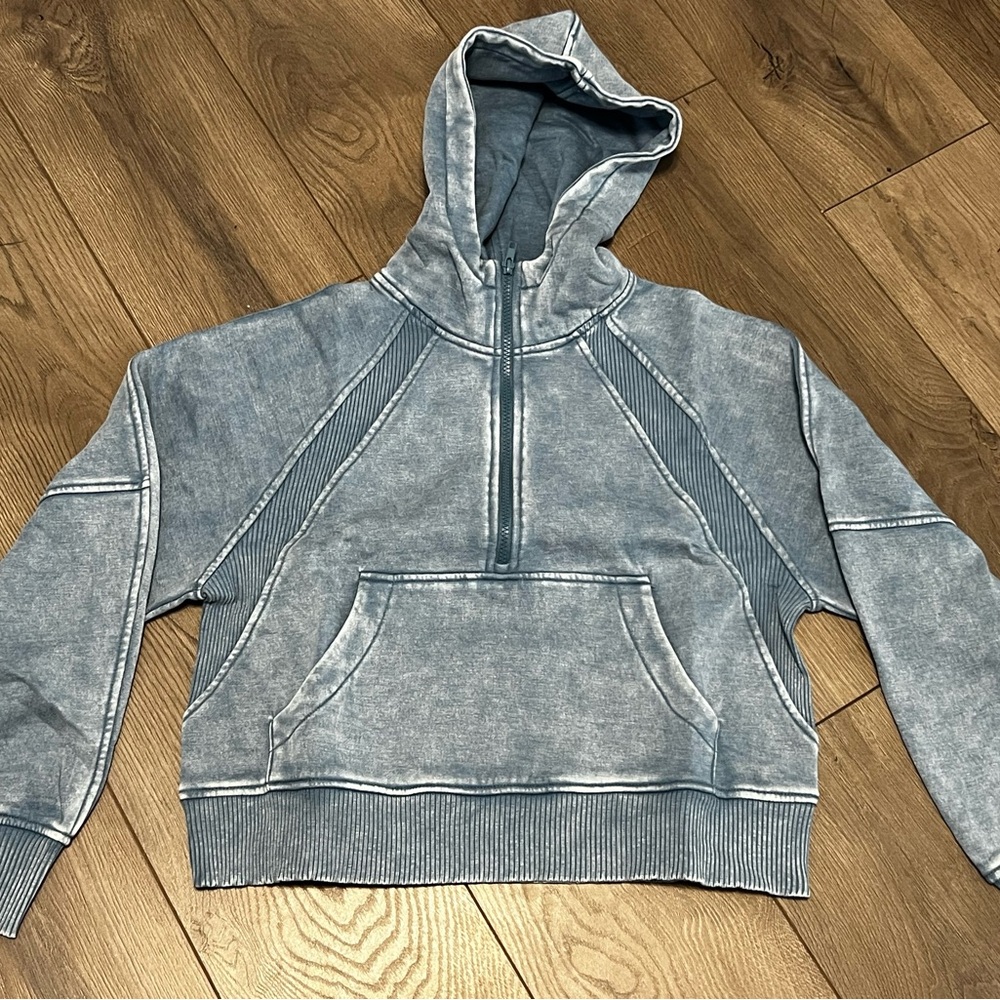 Zenana Outfitters Faded Gray Pullover Hoodie